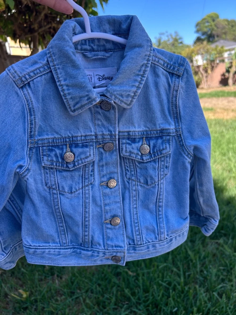 GAP Blue Denim Jacket with Minnie Mouse Embroidery